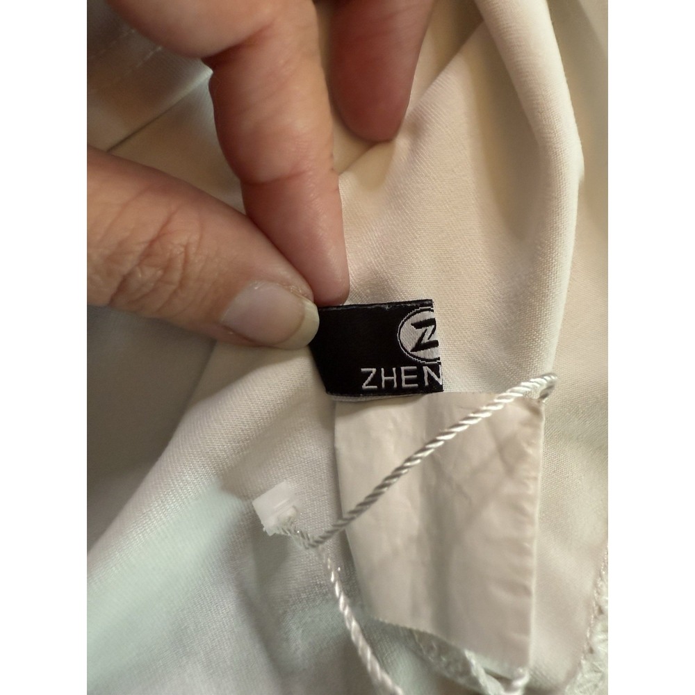 Zhen Wei Long Sleeve Stretch Shirt White Adults Medium - Picture 3 of 6